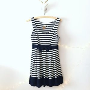 Just Ginger Striped Party Dress with Bow